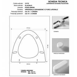 Copriwater Pozzi Ginori GLACIALE BIANCO  Cerniera Cromo-Sedile-Asse Wc 