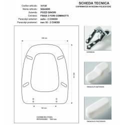Copriwater Pozzi Ginori SQUARE  NERO  Cerniera Cromo-Sedile-Asse Wc 