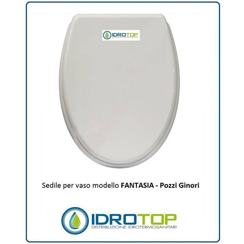Copriwater Pozzi Ginori FANTASIA BIANCO Cerniera Cromo-Sedile-Asse Wc 