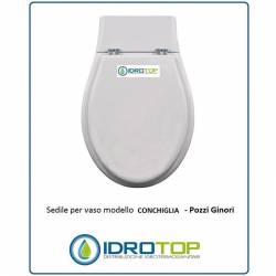 Copriwater Pozzi Ginori CONCHIGLIA BIANCO Cerniera Cromo-Sedile-Asse Wc 