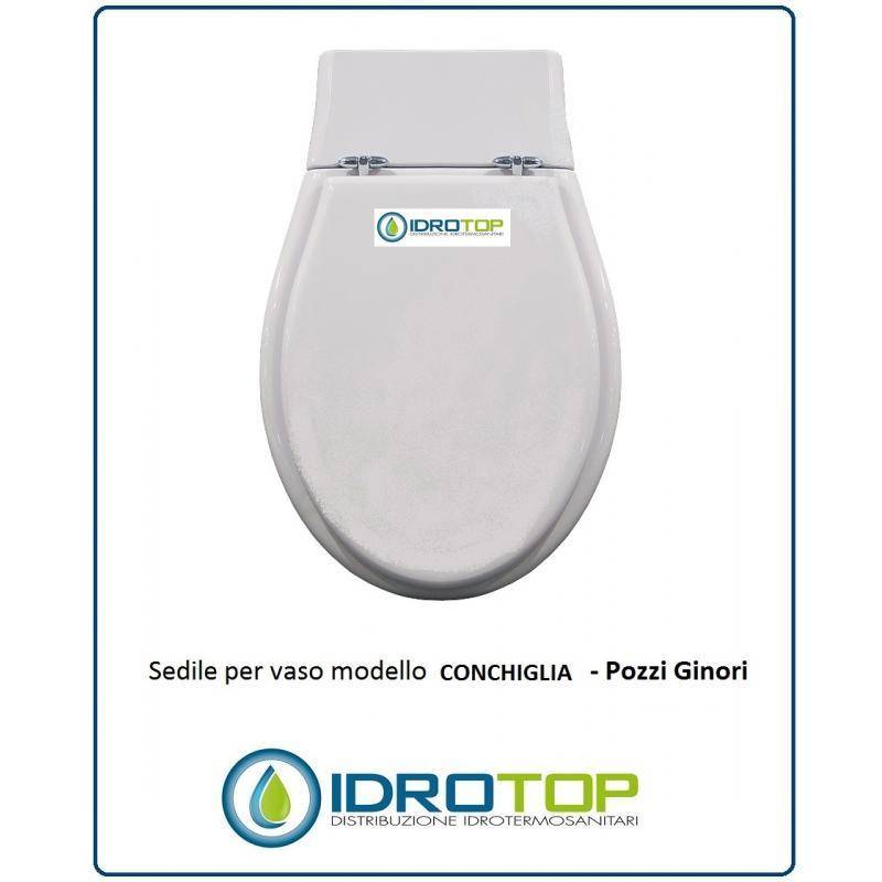 Copriwater Pozzi Ginori CONCHIGLIA BIANCO Cerniera Cromo-Sedile-Asse Wc 