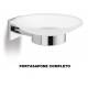 Porta Sapone Sidney/Gamma da Parete.Vetro Acidato.Cromato.Ibb 