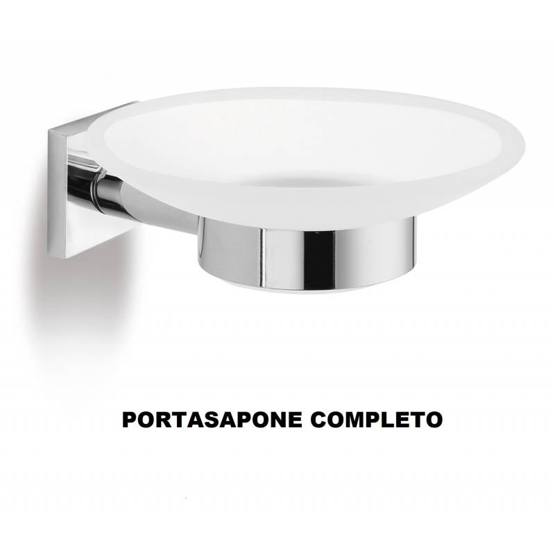 Porta Sapone Sidney/Gamma da Parete.Vetro Acidato.Cromato.Ibb 