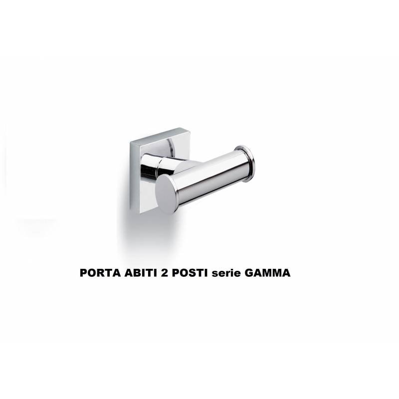 Porta Abito Appendino Doppio Sidney/Gamma da Parete.Cromato.Ibb