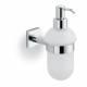 Porta Sapone Dispenser in Vetro Acidato Sidney.Finitura Cromo.Ibb