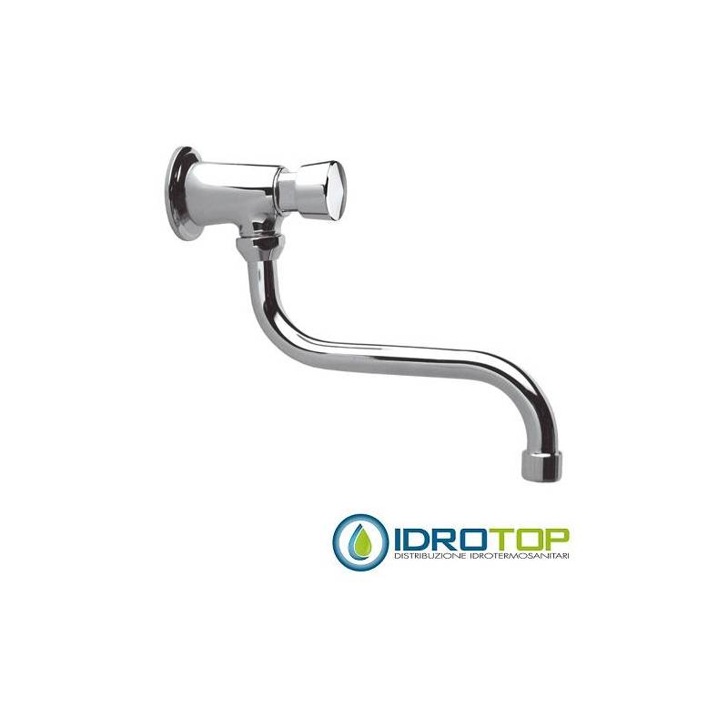 Rubinetto TEMPOR LAVABO temporizzato, con canna "S" cromato Remer