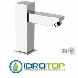 RUBINETTO TEMPOR TOUCH LAVABO temporizzazione elettronica, minimale tondo, cromato Remer
