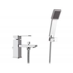 Miscelatore QUBIKA  VASCA /LAVABO monoforo con deviatore integrato e kit doccia cromato Remer