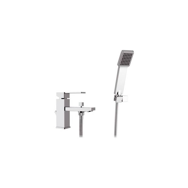 Miscelatore QUBIKA  VASCA /LAVABO monoforo con deviatore integrato e kit doccia cromato Remer