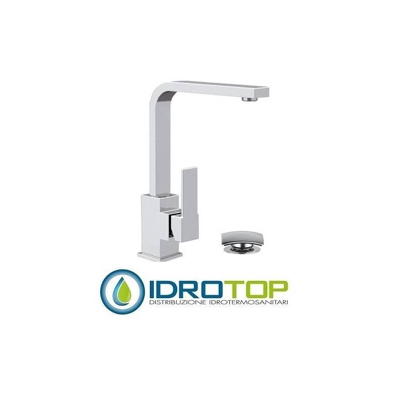 Miscelatore QUBIKA  LAVABO con canna corta a "U" cromato Remer