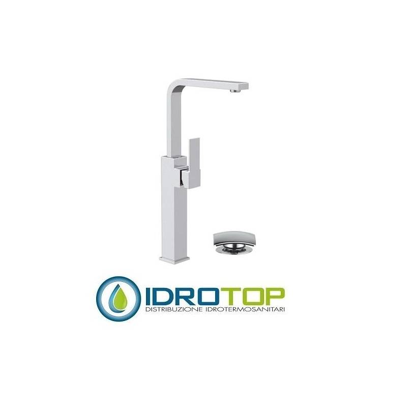 Miscelatore QUBIKA  LAVABO alto con canna corta a "U" cromato Remer