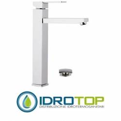Miscelatore QUBIKA  LAVABO alto L con Scarico Click-Clack cromato Remer