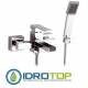 Miscelatore QUBIKA  CASCATA  VASCA con bocca a cascata e doccia duplex cromato Remer