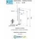 Miscelatore QUBIKA  CASCATA VASCA pavimento, con doccetta in ottone con bocca a cascata di 78 cm, deviatore e kit doccia cromato