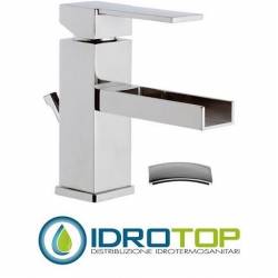 Miscelatore QUBIKA  CASCATA LAVABO  con scarico cromato Remer