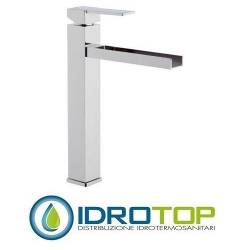 Miscelatore QUBIKA  CASCATA LAVABO alto L senza scarico cromato Remer
