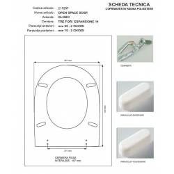 Copriwater Globo  OPEN SPACE SOSPESO NOCE   Cerniera Cromo-Sedile-Asse